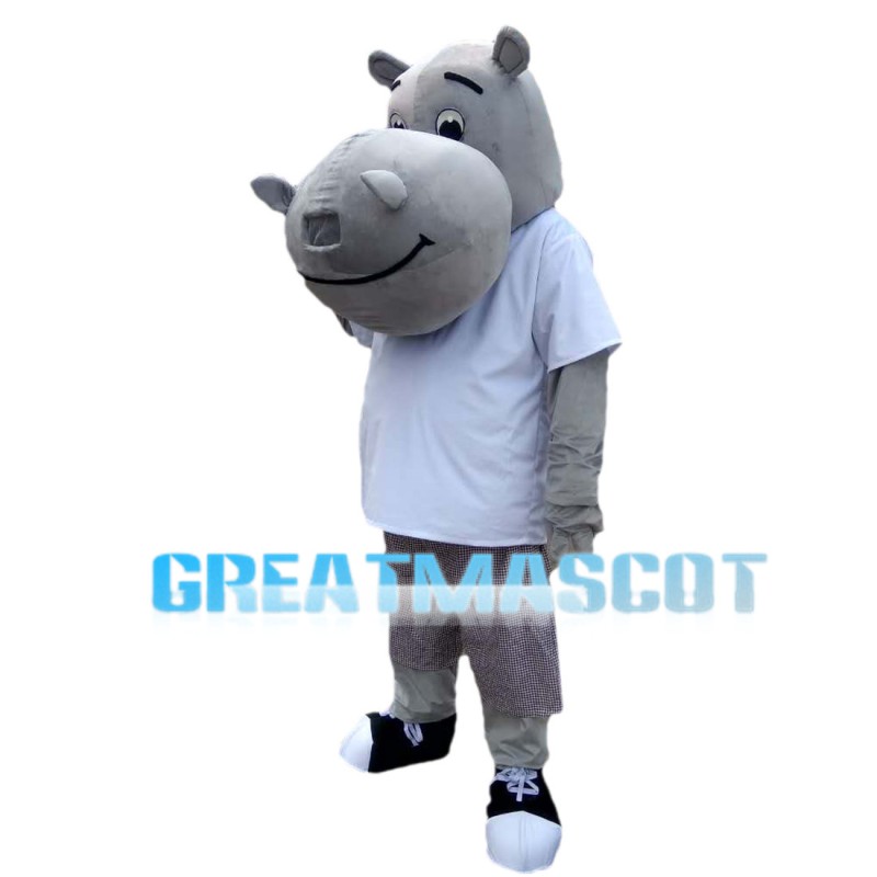 Casual Pleasant Hippo Mascot Costume
