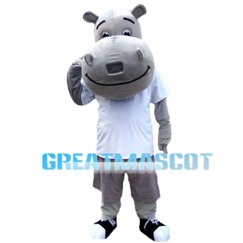 Casual Pleasant Hippo Mascot Costume