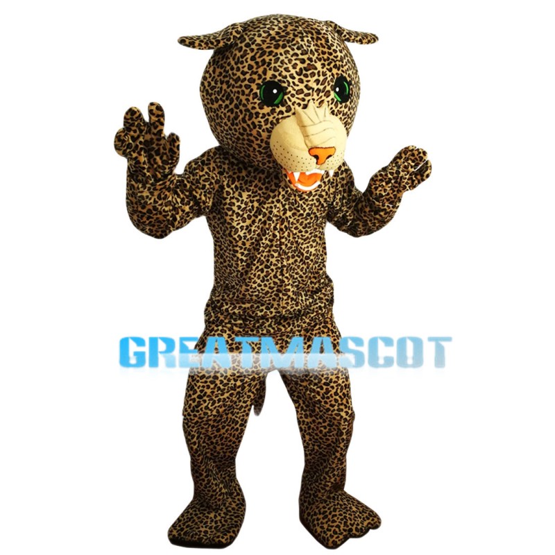 Green Eyes Yellow Leopard Mascot Costume