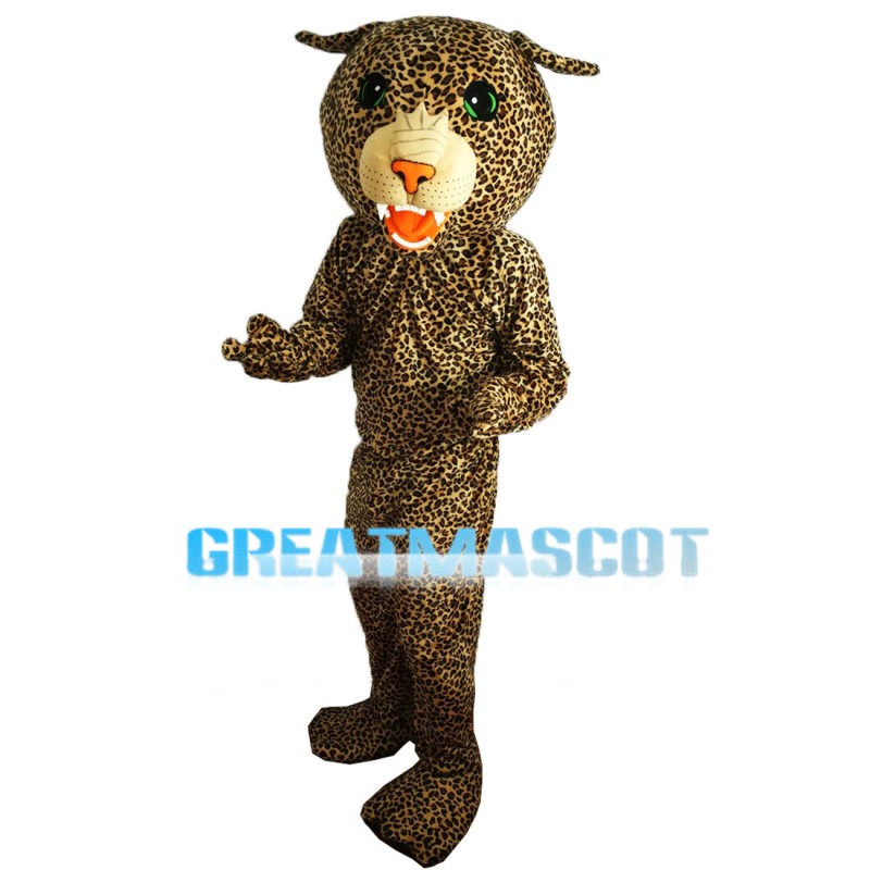 Green Eyes Yellow Leopard Mascot Costume