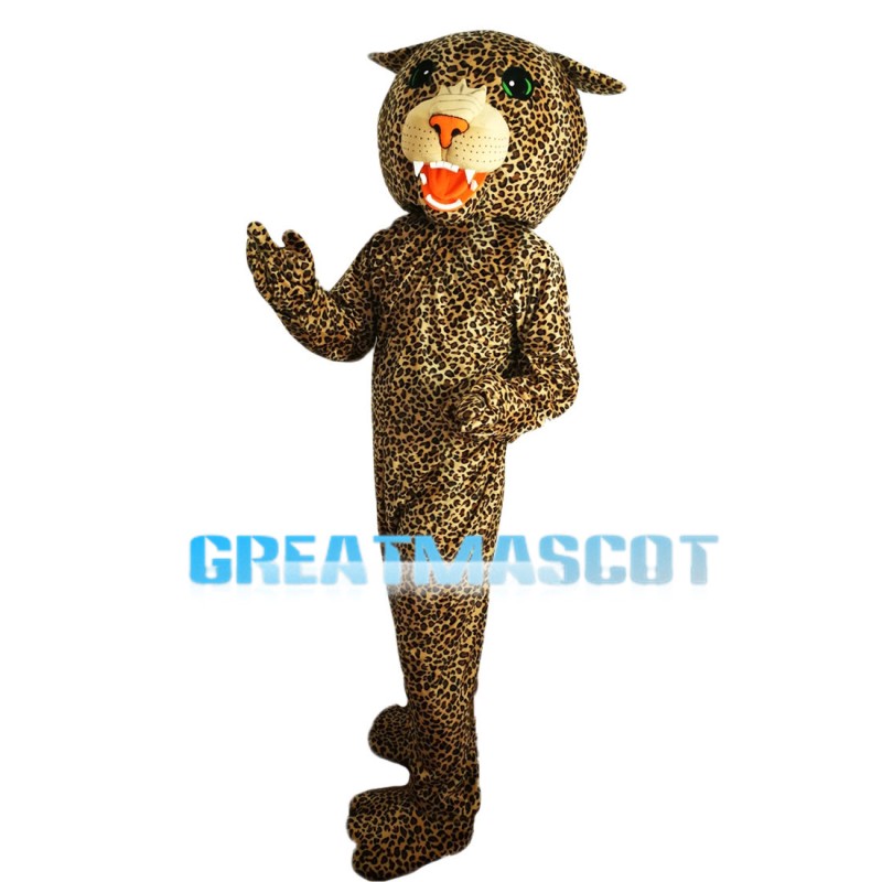 Green Eyes Yellow Leopard Mascot Costume
