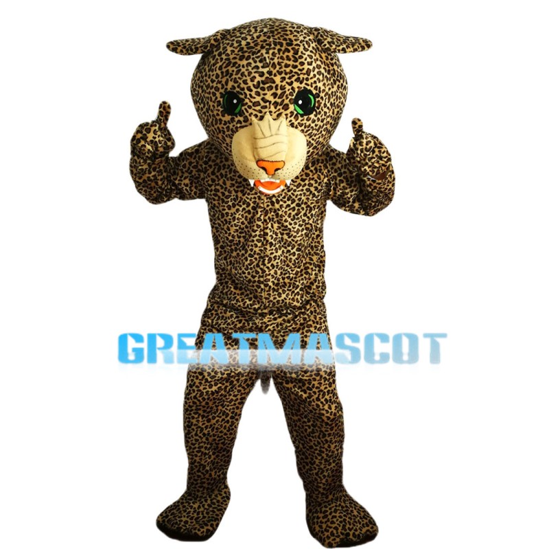 Green Eyes Yellow Leopard Mascot Costume