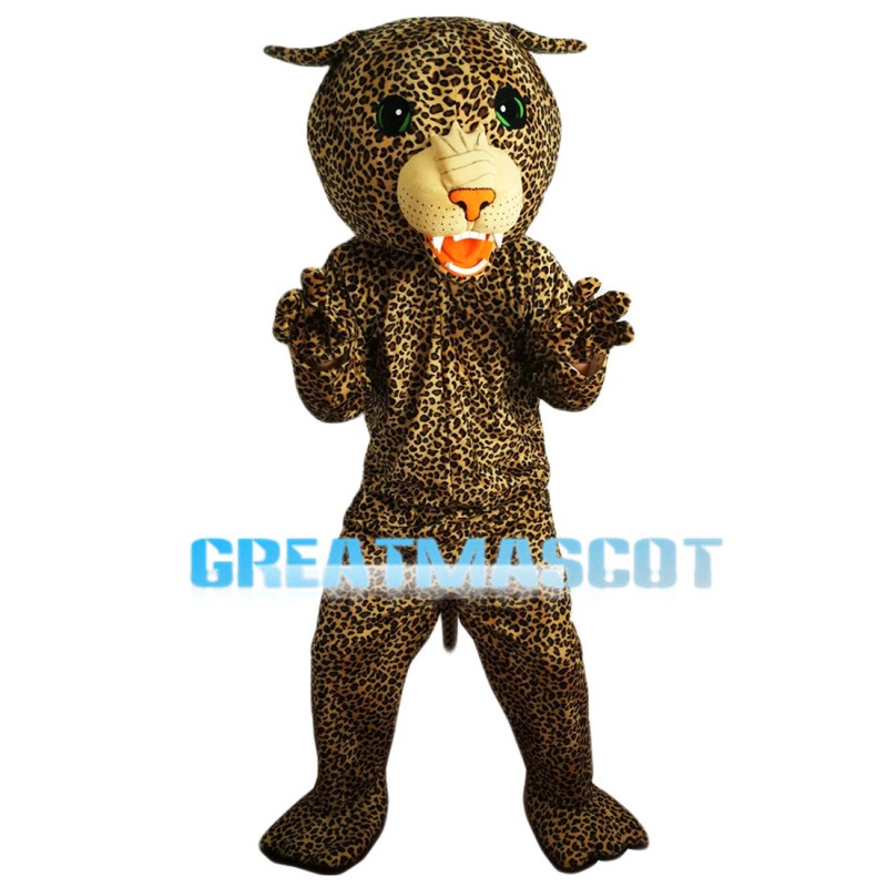Green Eyes Yellow Leopard Mascot Costume