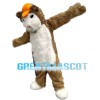 Mole With Orange Cap Mascot Costume