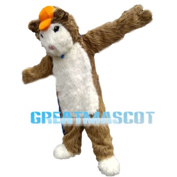 Mole With Orange Cap Mascot Costume