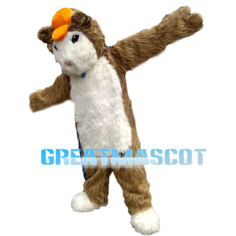 Mole With Orange Cap Mascot Costume