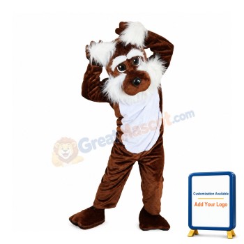 Brown Dog With Furry Ears Mascot Costume