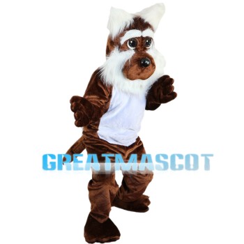 Brown Dog With Furry Ears Mascot Costume