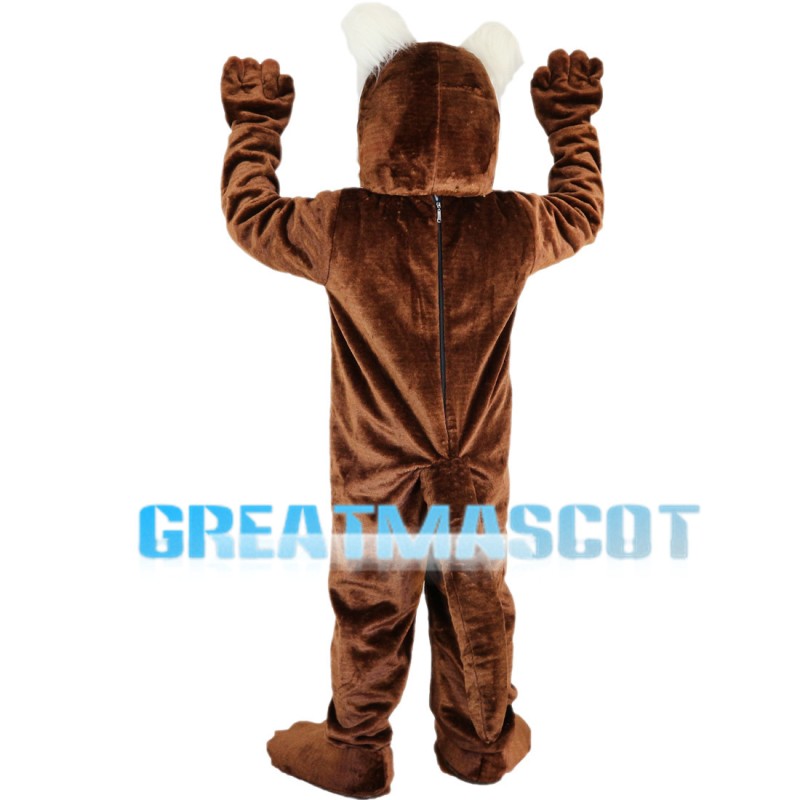 Brown Dog With Furry Ears Mascot Costume