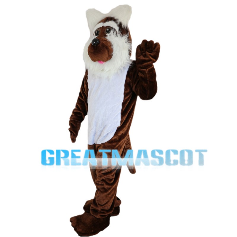Brown Dog With Furry Ears Mascot Costume