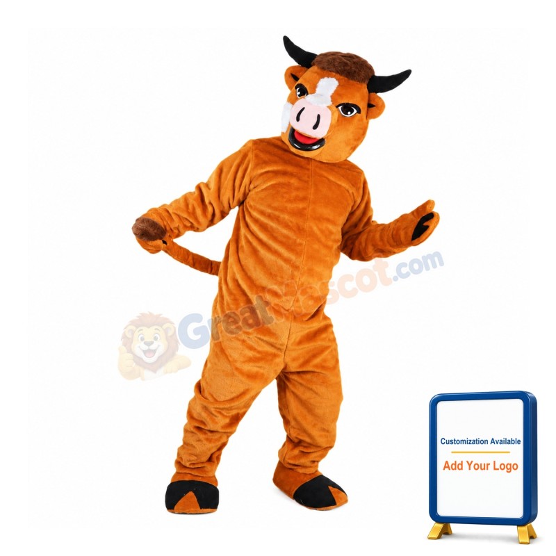 Hard Working Cattle Mascot Costume