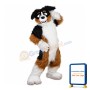 Obedient Long Fur Dog Mascot Costume