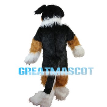 Obedient Long Fur Dog Mascot Costume