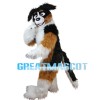 Obedient Long Fur Dog Mascot Costume