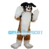 Obedient Long Fur Dog Mascot Costume