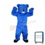 Long Fur Blue Bear Mascot Costume