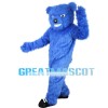 Long Fur Blue Bear Mascot Costume