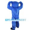 Long Fur Blue Bear Mascot Costume