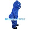 Long Fur Blue Bear Mascot Costume