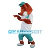 Brown Fox Wearing Green Pants Mascot Costume