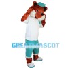 Brown Fox Wearing Green Pants Mascot Costume