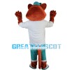 Brown Fox Wearing Green Pants Mascot Costume