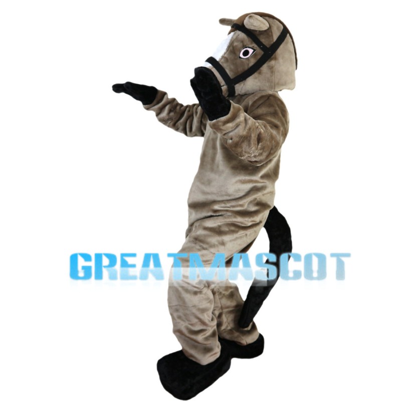 Standing Brown Horse Mascot Costume