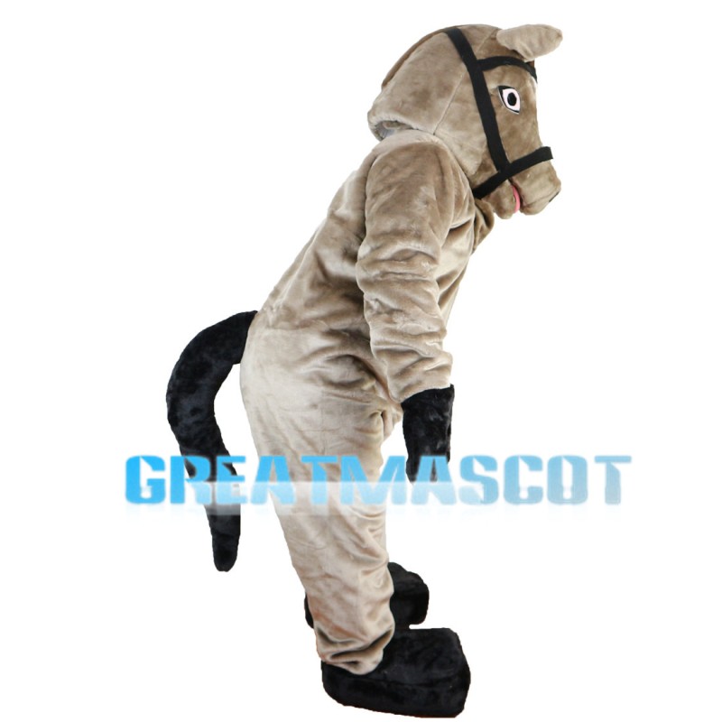 Standing Brown Horse Mascot Costume