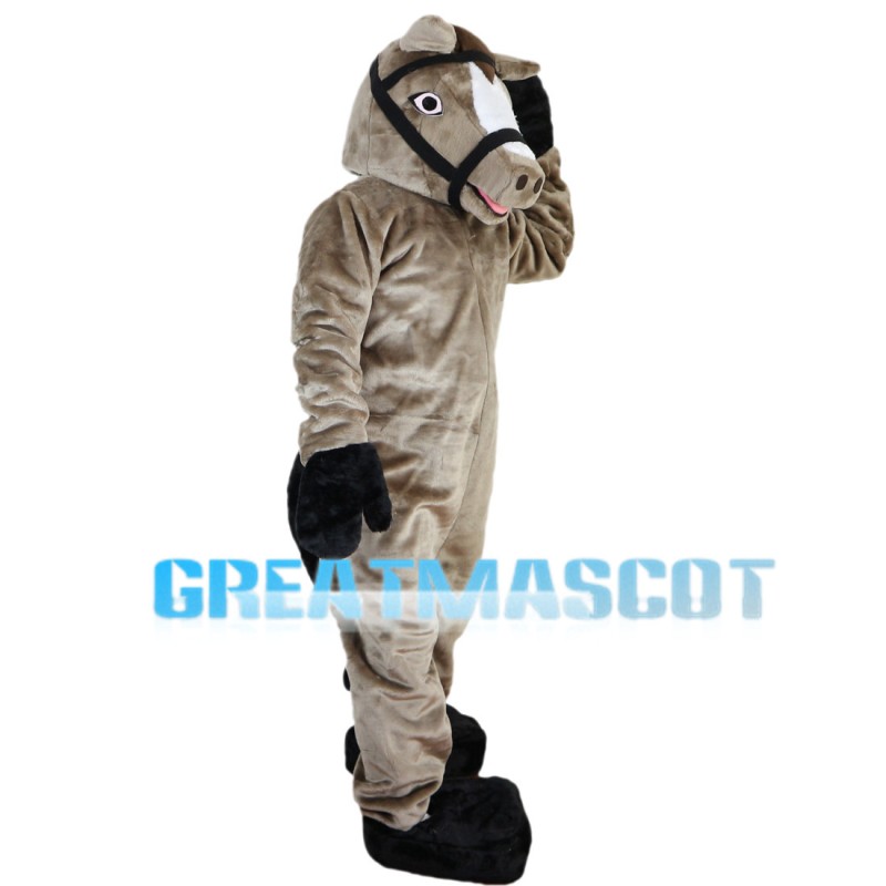 Standing Brown Horse Mascot Costume