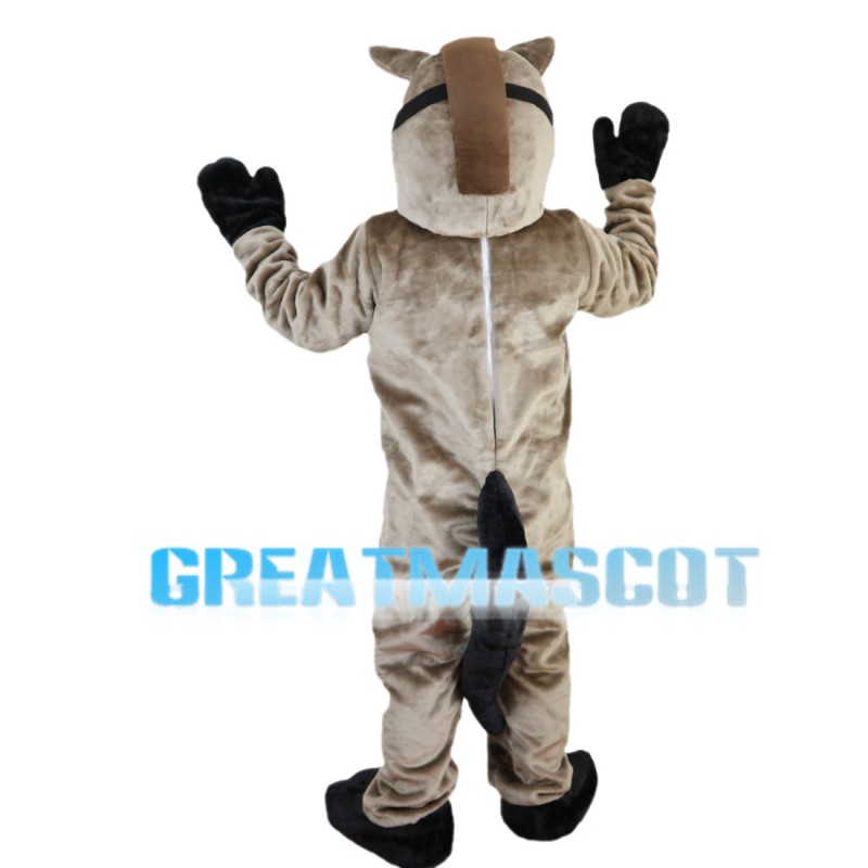 Standing Brown Horse Mascot Costume