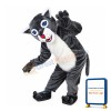 Blue Eyes Wolf With Furry Belly Mascot Costume