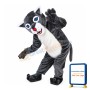 Blue Eyes Wolf With Furry Belly Mascot Costume
