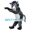 Blue Eyes Wolf With Furry Belly Mascot Costume