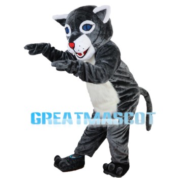 Blue Eyes Wolf With Furry Belly Mascot Costume
