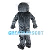 Blue Eyes Wolf With Furry Belly Mascot Costume