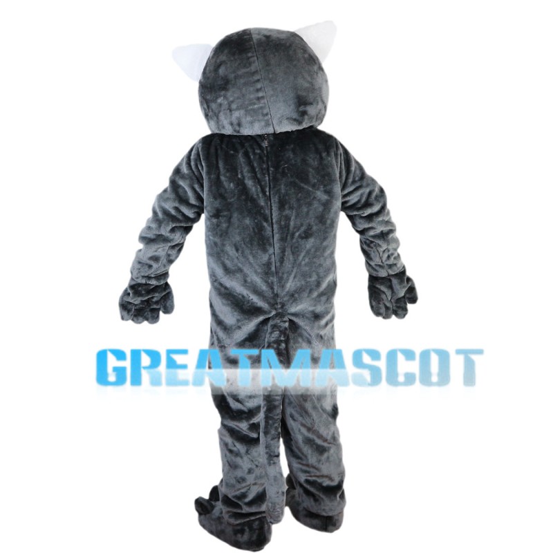 Blue Eyes Wolf With Furry Belly Mascot Costume