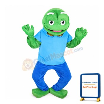 Old Frog With Blue Set Mascot Costume