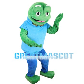 Old Frog With Blue Set Mascot Costume
