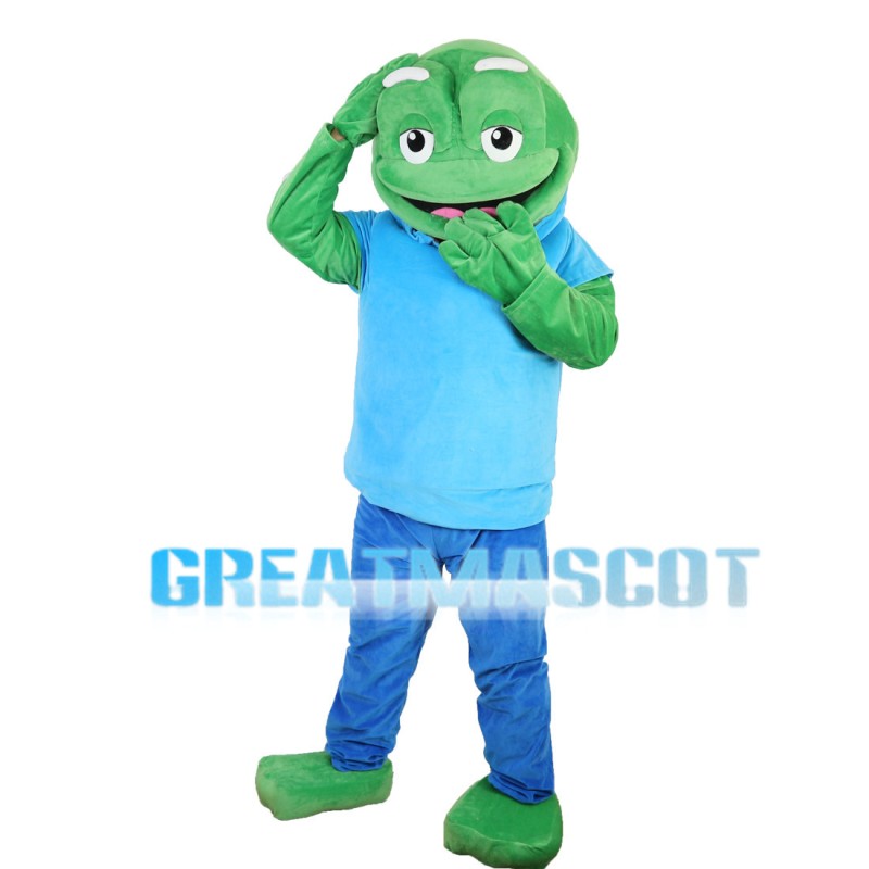 Old Frog With Blue Set Mascot Costume