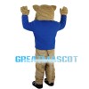 Khaki Tiger With Green Eyes Mascot Costume
