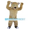 Khaki Tiger With Green Eyes Mascot Costume