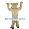 Khaki Tiger With Green Eyes Mascot Costume