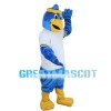 Blue Bird Wearing Yellow Headband Mascot Costume