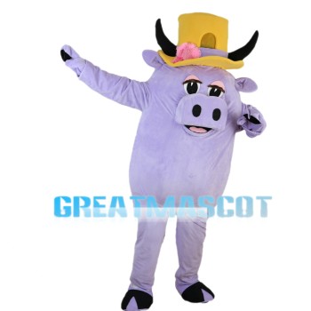 Special Look Light Purple Cattle Mascot Costume