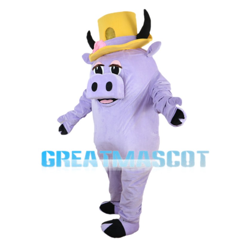 Special Look Light Purple Cattle Mascot Costume