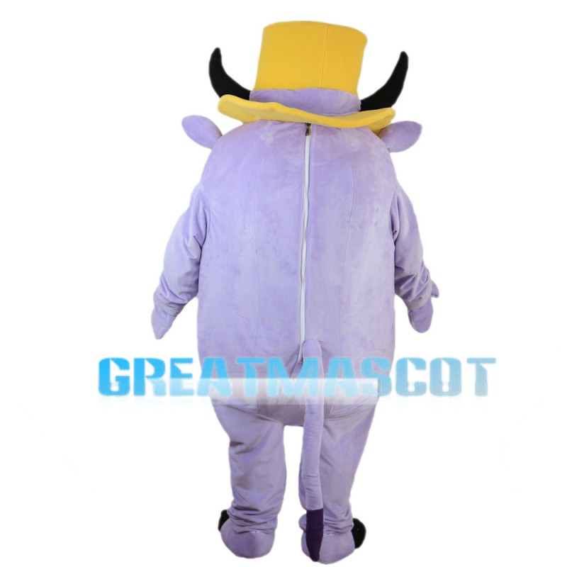 Special Look Light Purple Cattle Mascot Costume