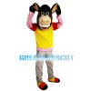 Standing Excited Brown Donkey Mascot Costume