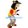 Standing Excited Brown Donkey Mascot Costume
