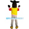 Standing Excited Brown Donkey Mascot Costume