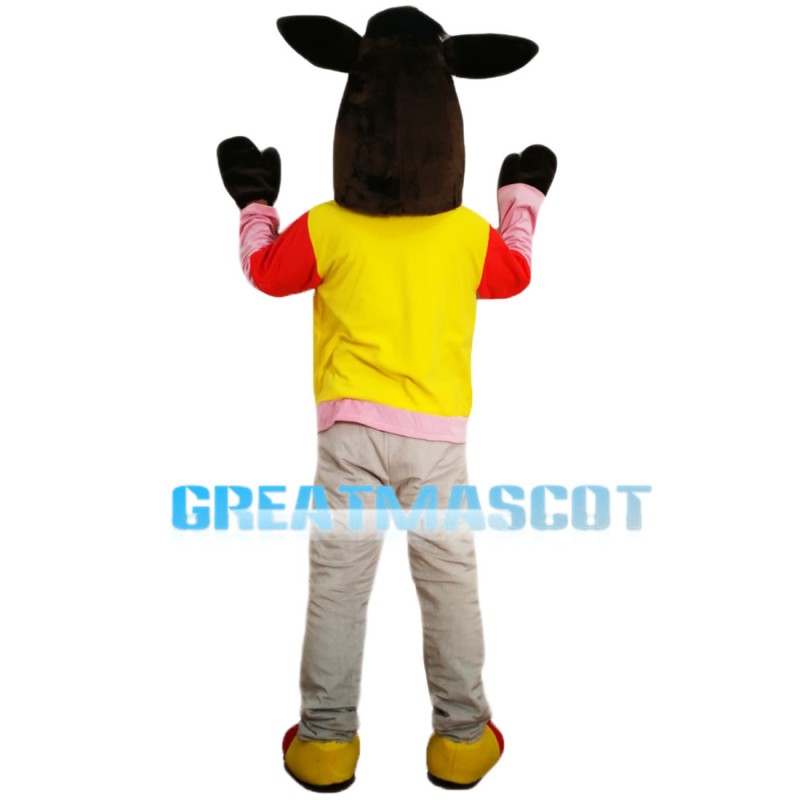 Standing Excited Brown Donkey Mascot Costume
